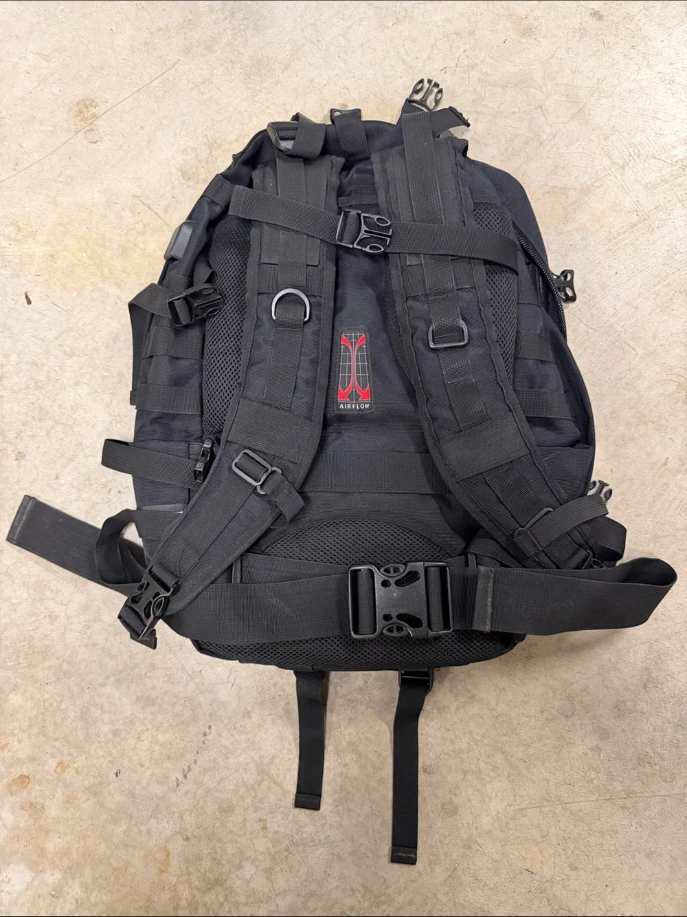 Black Tactical Backpack with Reflective Stripe